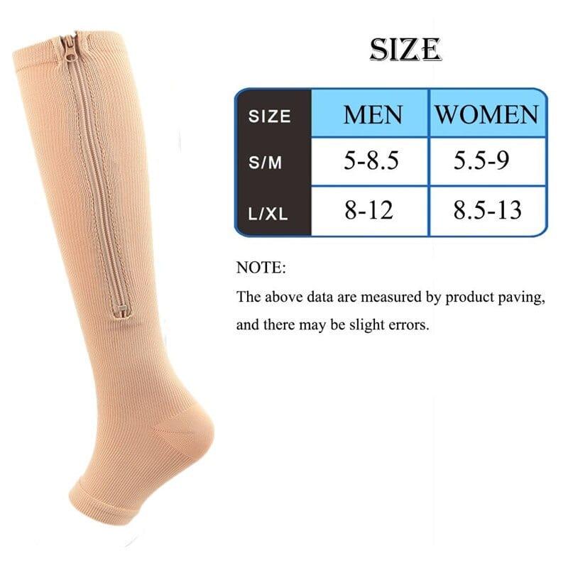 Copper Compression Sock Compression Stockings Zipper Compression Sock with Zip Chaussette De Compression Medias Socks - Ammpoure Wellbeing