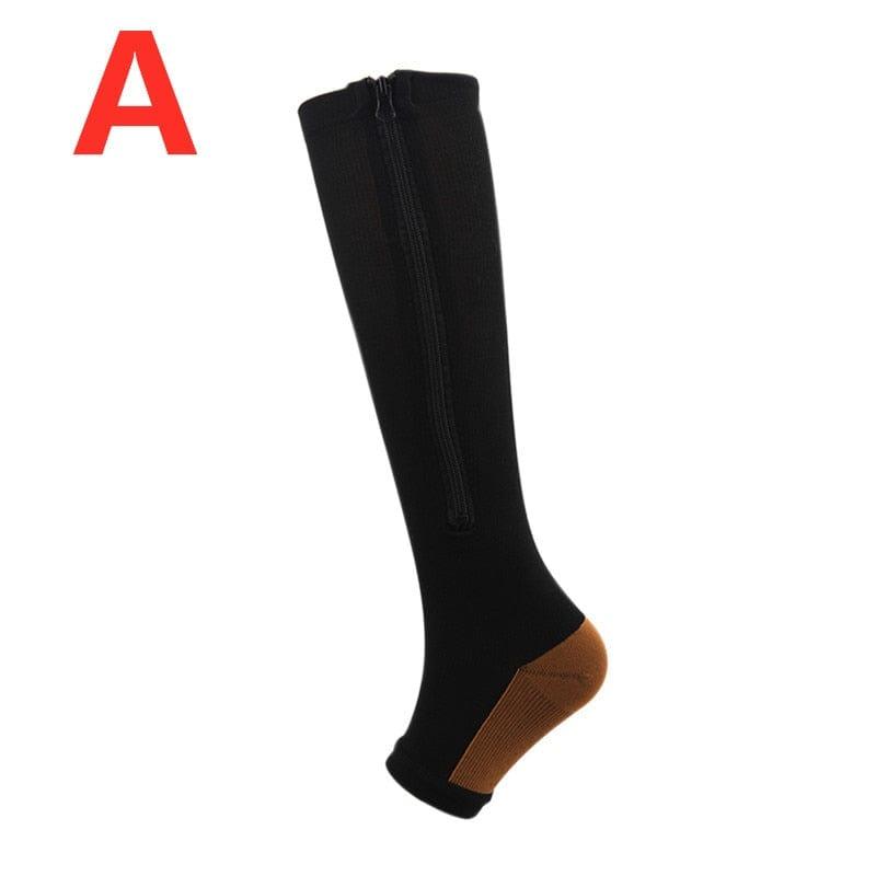 Copper Compression Sock Compression Stockings Zipper Compression Sock with Zip Chaussette De Compression Medias Socks - Ammpoure Wellbeing