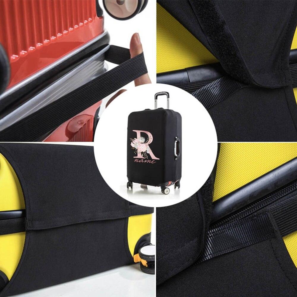 Custom Free Name Luggage Cover Elastic Suitcase Protective Case Trolley 18 - 32 Inch Travel Luggage Dust Cover Travel Accessories - Ammpoure Wellbeing