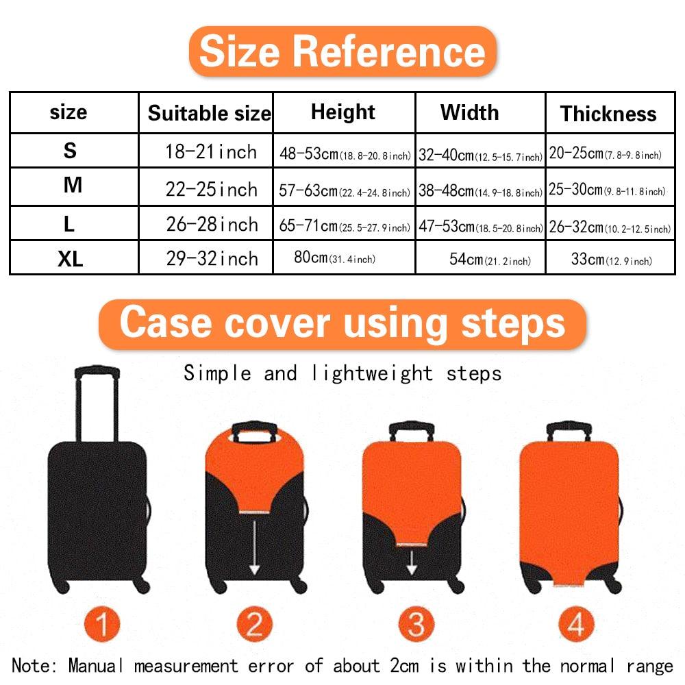 Custom Free Name Luggage Cover Elastic Suitcase Protective Case Trolley 18 - 32 Inch Travel Luggage Dust Cover Travel Accessories - Ammpoure Wellbeing