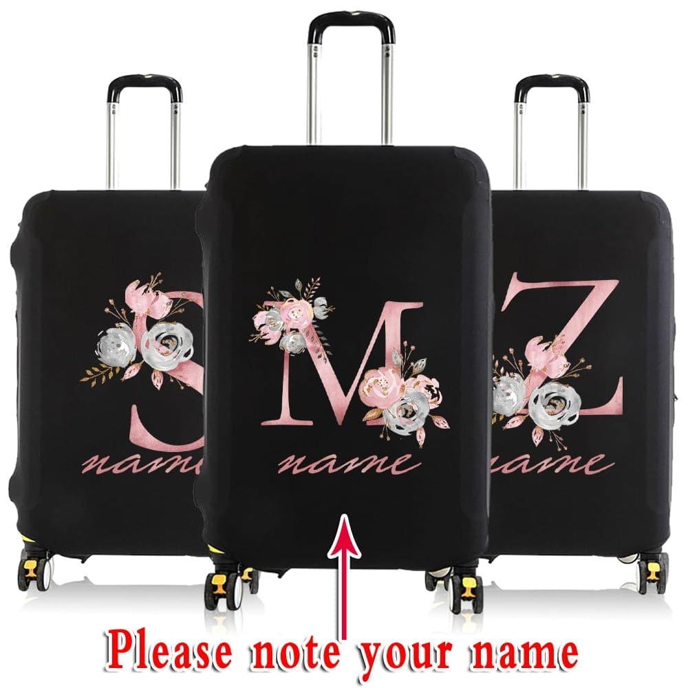 Custom Free Name Luggage Cover Elastic Suitcase Protective Case Trolley 18 - 32 Inch Travel Luggage Dust Cover Travel Accessories - Ammpoure Wellbeing