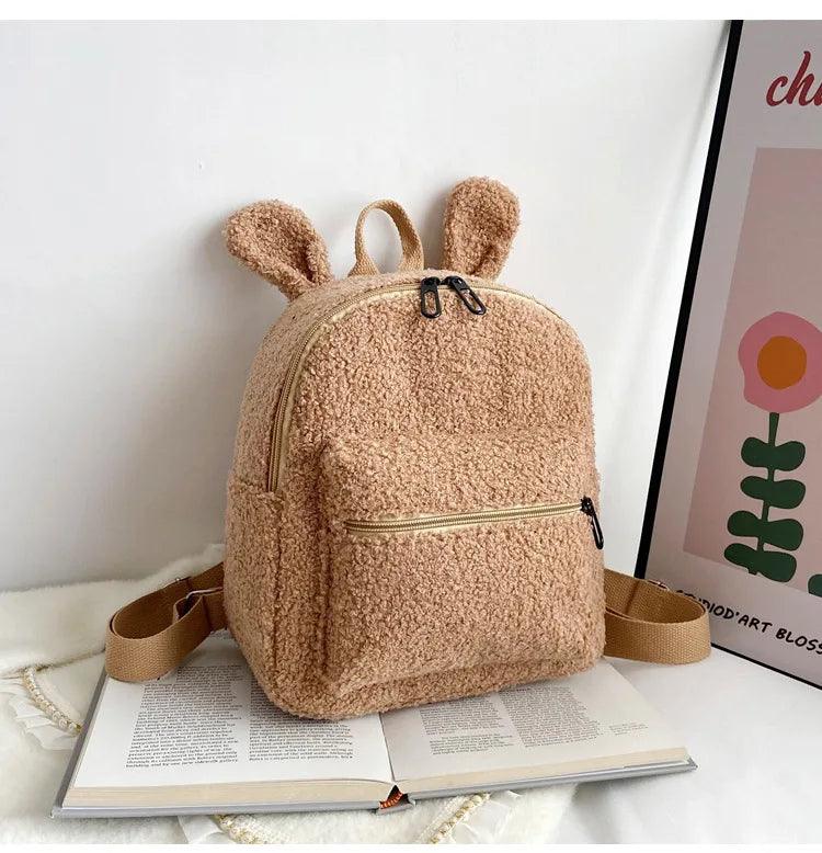 Customized Embroidery Bear Backpack Embroidered Portable Children Travel Shopping Rucksack Women's Cute Bear Shoulder Backpack - Ammpoure Wellbeing