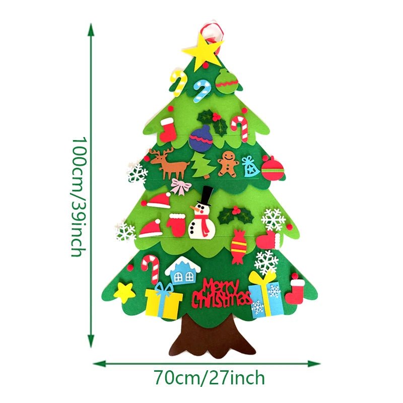 DIY Felt Christmas Tree Christmas Decoration for Home Navidad 2022 New Year Christmas Ornaments Santa Claus Xmas Kids Gifts - Ammpoure Wellbeing