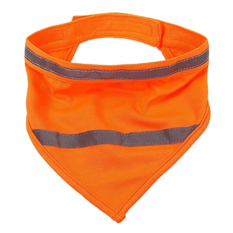 Dog Bandanas Reflective Strips Scarf Safety Pet Hunting Bandanas Apparel Accessory Easy to Wear Orange/Yellow - Ammpoure Wellbeing