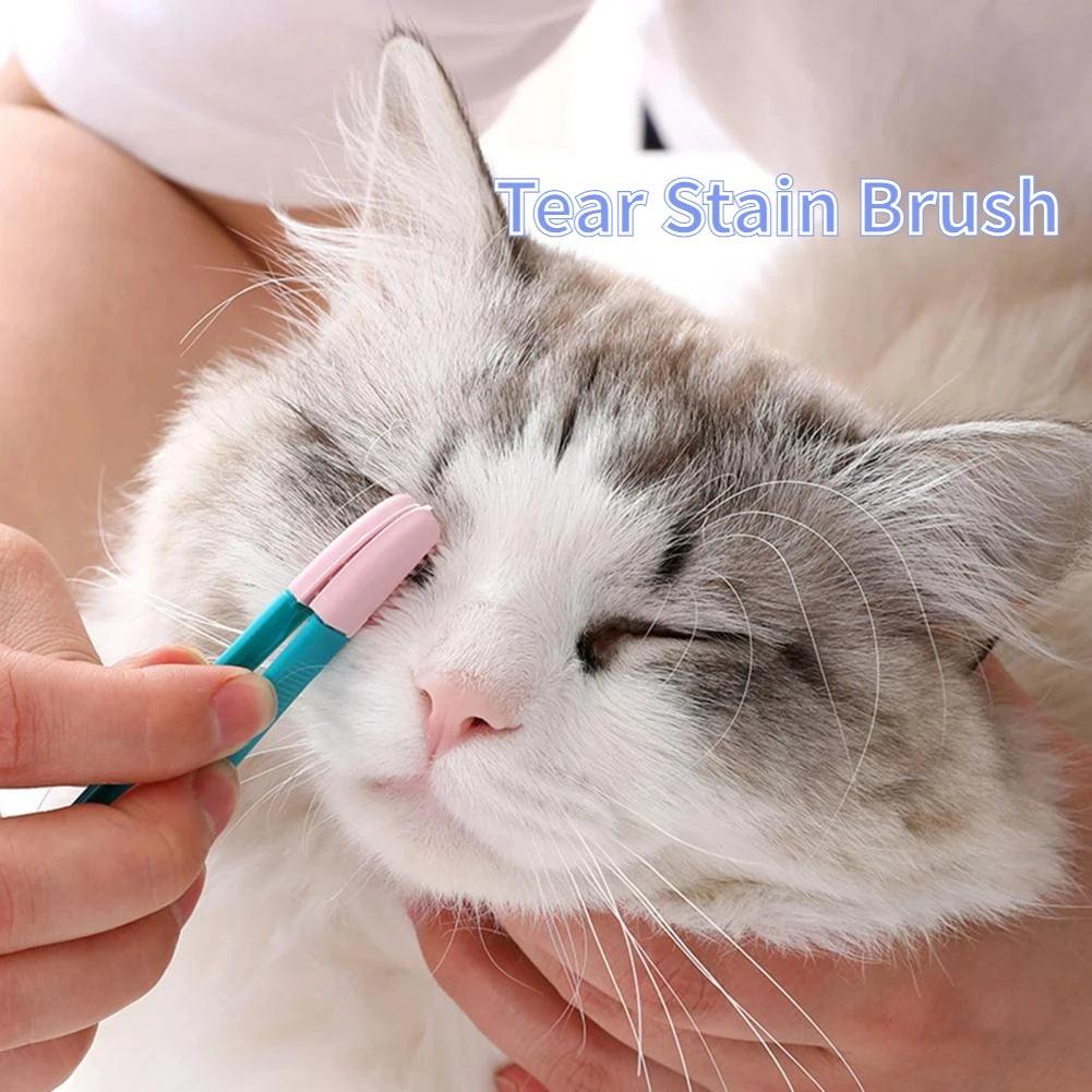 Dog Cat Cleaning Supplies Soft Pet Eye Rub Handheld Cats Tear Stains Brush Eye Care Pets Cleaning Grooming Tools Cat Accessories - Ammpoure Wellbeing