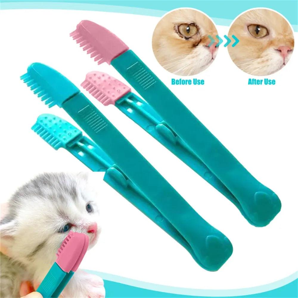 Dog Cat Cleaning Supplies Soft Pet Eye Rub Handheld Cats Tear Stains Brush Eye Care Pets Cleaning Grooming Tools Cat Accessories - Ammpoure Wellbeing