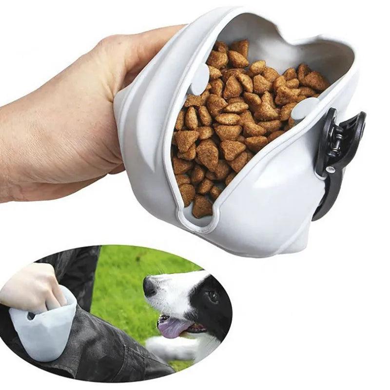 Dog Treat Pouch Safe Silicone Puppy Training Bag for Carrying Kibble Snacks Outdoor Feed Storage Pouch Food Reward Waist Bags - Ammpoure Wellbeing