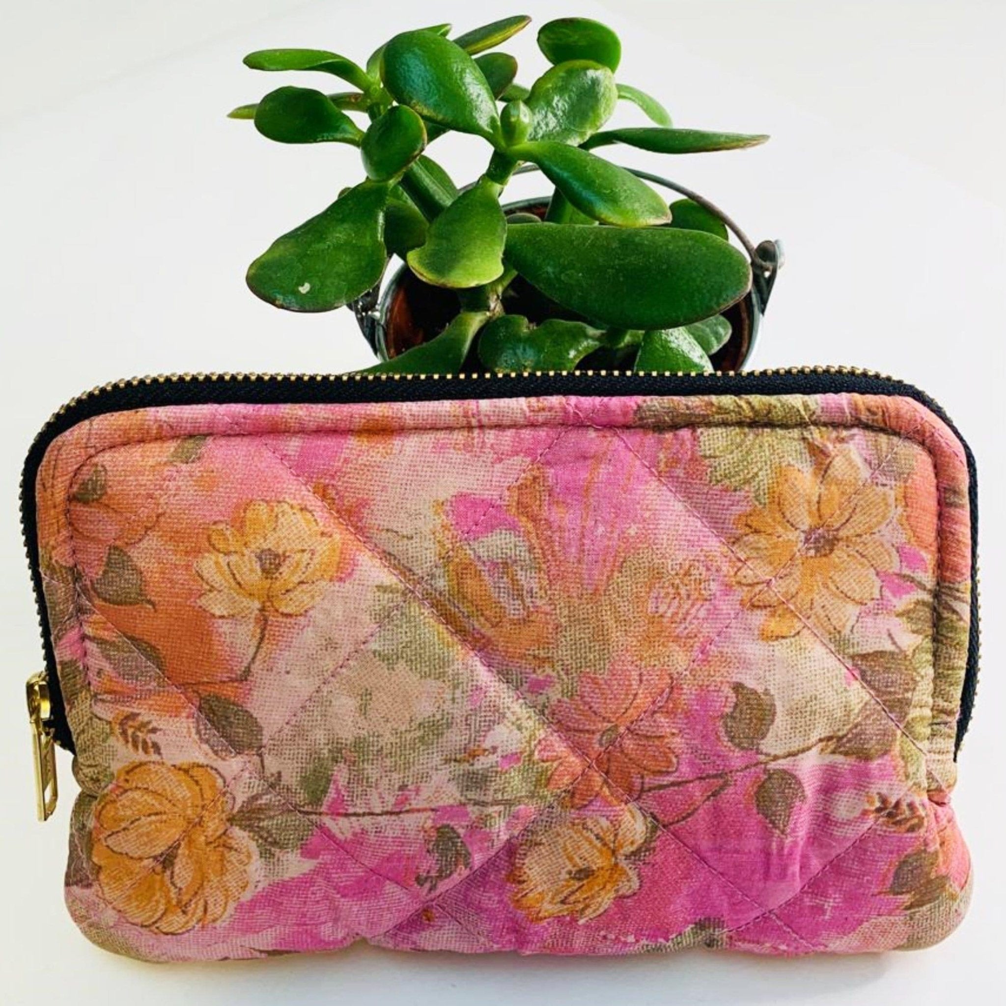 Eco friendly travel cosmetic or makeup bag (One - Off Print) - Ammpoure Wellbeing