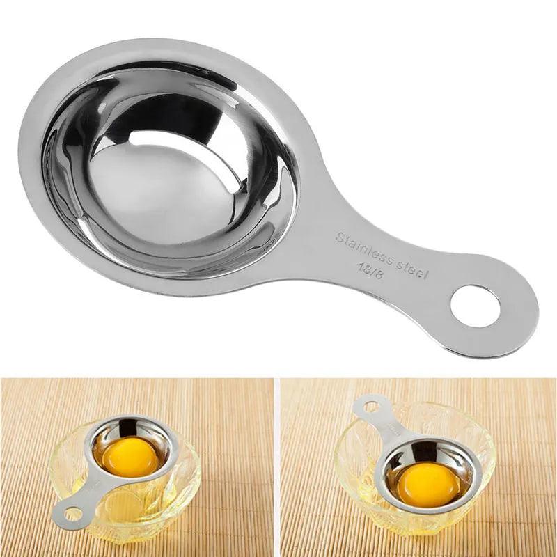 Egg White Separator Stainless Steel Tools Eggs Yolk Filter Gadgets Kitchen Accessories Separating Funnel Spoon Divider Utensils - Ammpoure Wellbeing