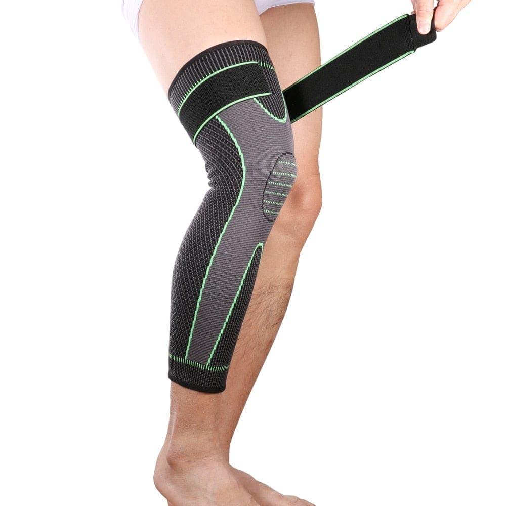 Elasticity Long Knee Protector Brace Leg Sleeve Calf Knee Support Brace Protector Leg Warm Sports Kneepads - Ammpoure Wellbeing