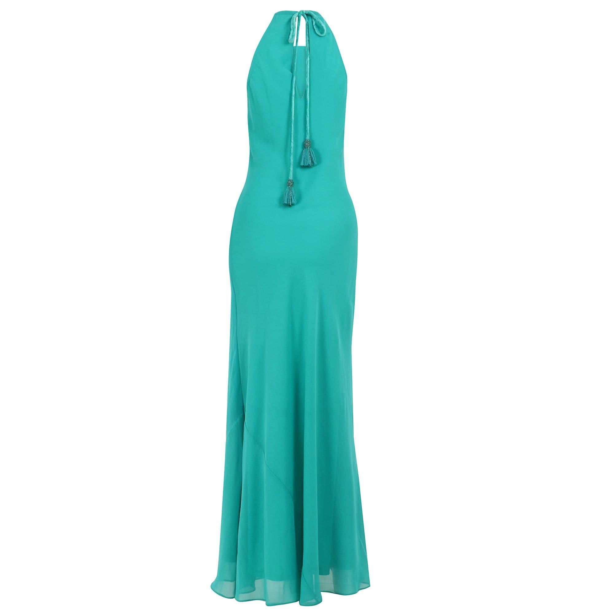 Emerald Evening Georgette Dress - Ammpoure Wellbeing
