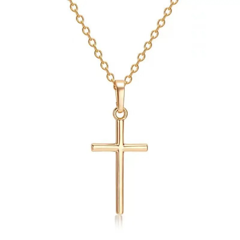 Fashion Christian Jesus Cross Necklaces Silver Color Long Chain Simple Pendants For Women Men Jewelry Gifts Dropshipping - Ammpoure Wellbeing