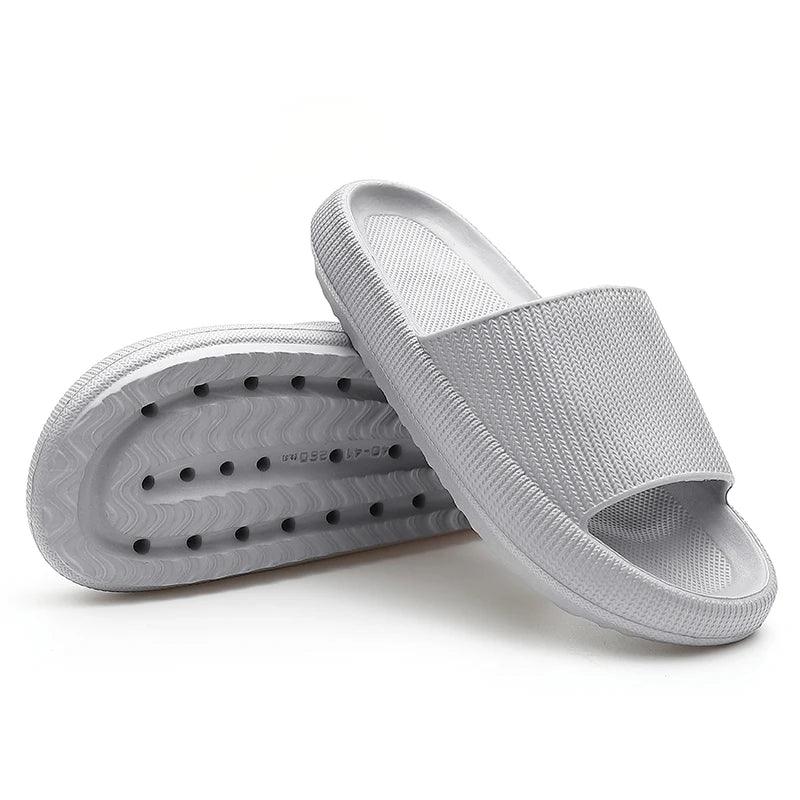 Fashion Women Summer Soft Slippers Thick Platform Bathroom Home Men Indoor Non - slip Anti - slip Female - Ammpoure Wellbeing