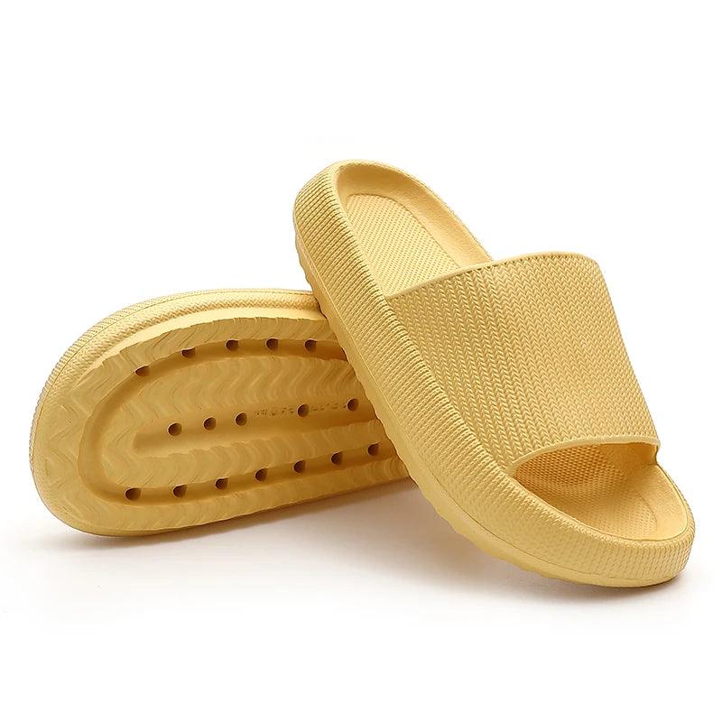 Fashion Women Summer Soft Slippers Thick Platform Bathroom Home Men Indoor Non - slip Anti - slip Female - Ammpoure Wellbeing