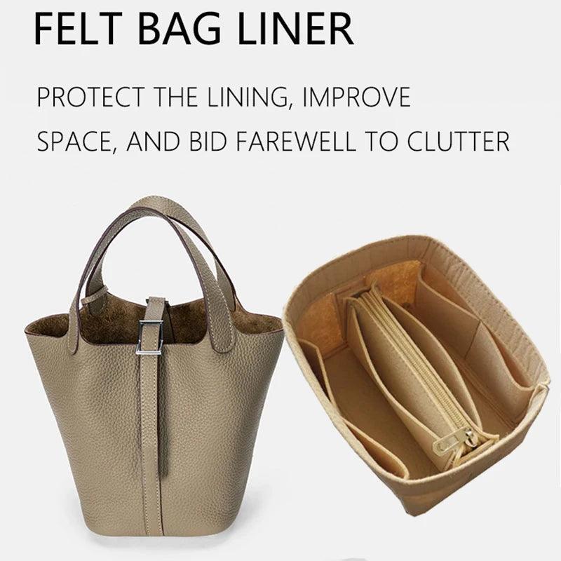 Felt Cloth Insert Bag Organizer Makeup Handbag Organizer Travel Inner Purse Portable Cosmetic Bags - Ammpoure Wellbeing