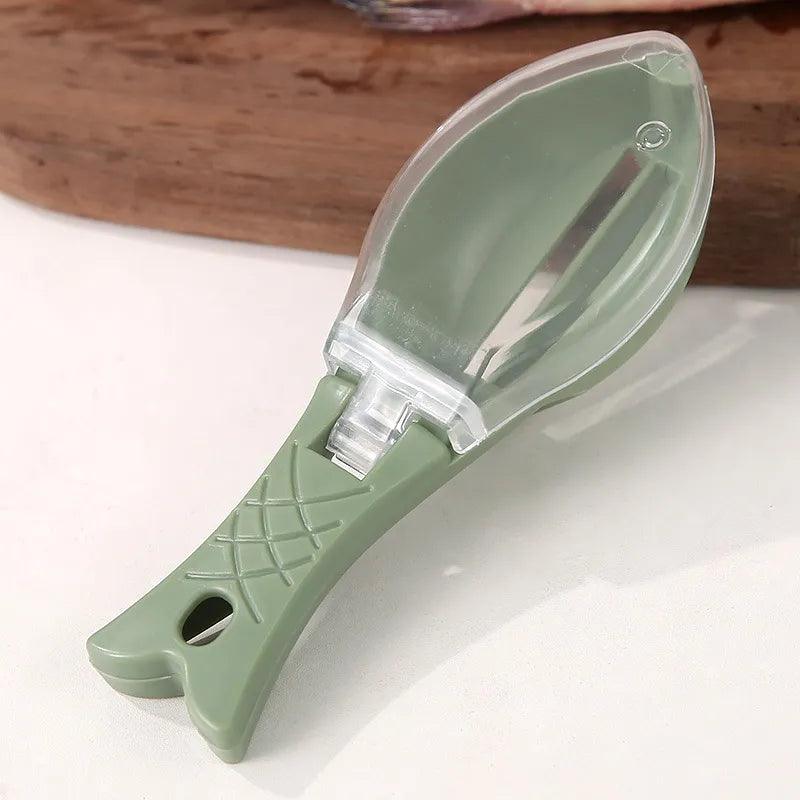 Fish Scales Graters Scraper Fish Cleaning Tool Scraping Scales Device with Cover Home Kitchen Cooking Fish Tool Kitchen Tools - Ammpoure Wellbeing