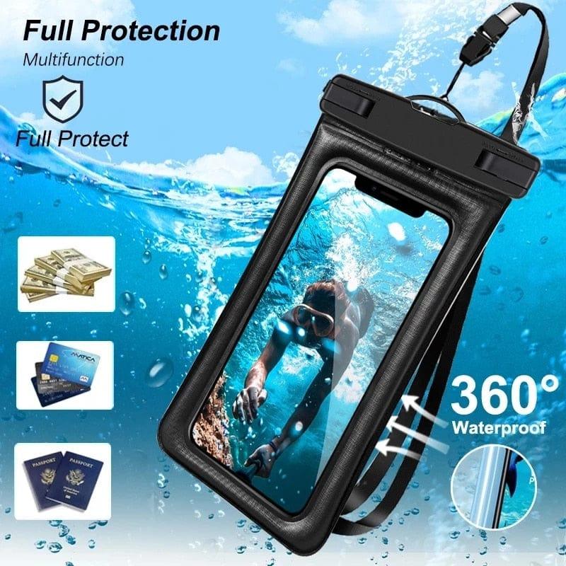 Floating Airbag Waterproof Swim Bag Phone Case For iPhone 11 12 13 14 Pro Max Samsung S23 S22 Xiaomi 13 Huawei P30 20 Lite Cover - Ammpoure Wellbeing