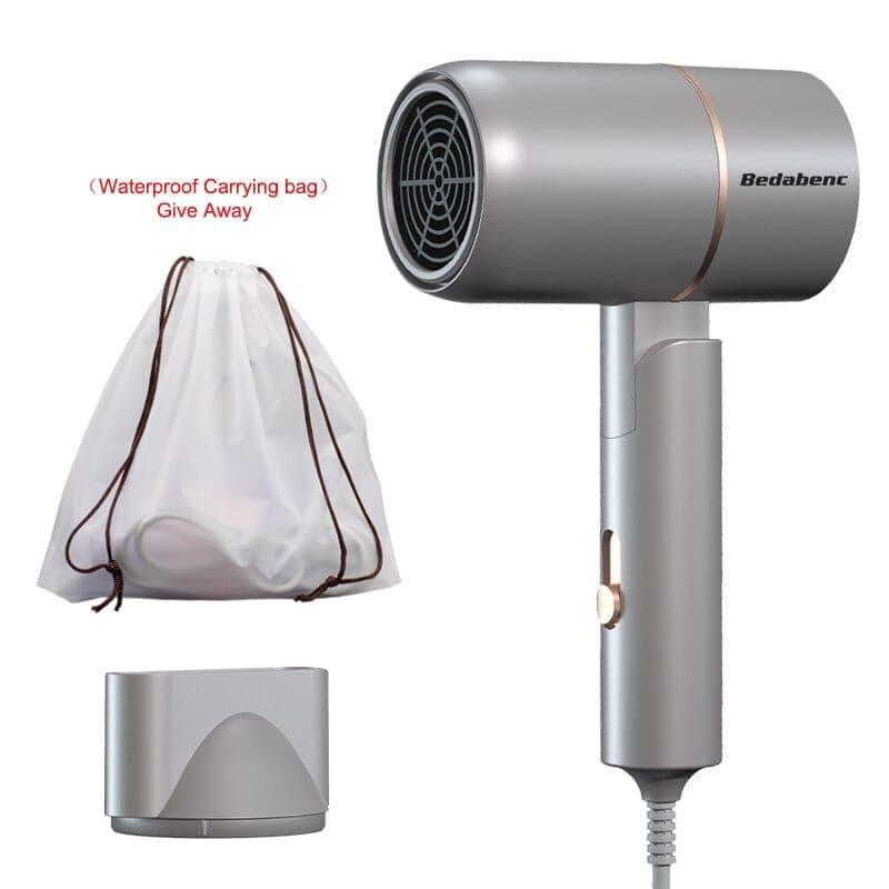 Folding Hairdryer 220V - 240V 750W With Carrying Bag Hot Air Anion Hair Care For Home MIni Travel Hair Dryer Blow Drier Portable - Ammpoure Wellbeing