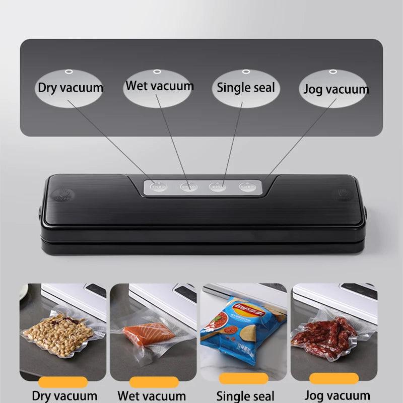 Food Vacuum Sealer Packaging Machine Automatic 220V/110V Household Vacuum Food Sealing With Free 10pcs Vacuum bags - Ammpoure Wellbeing