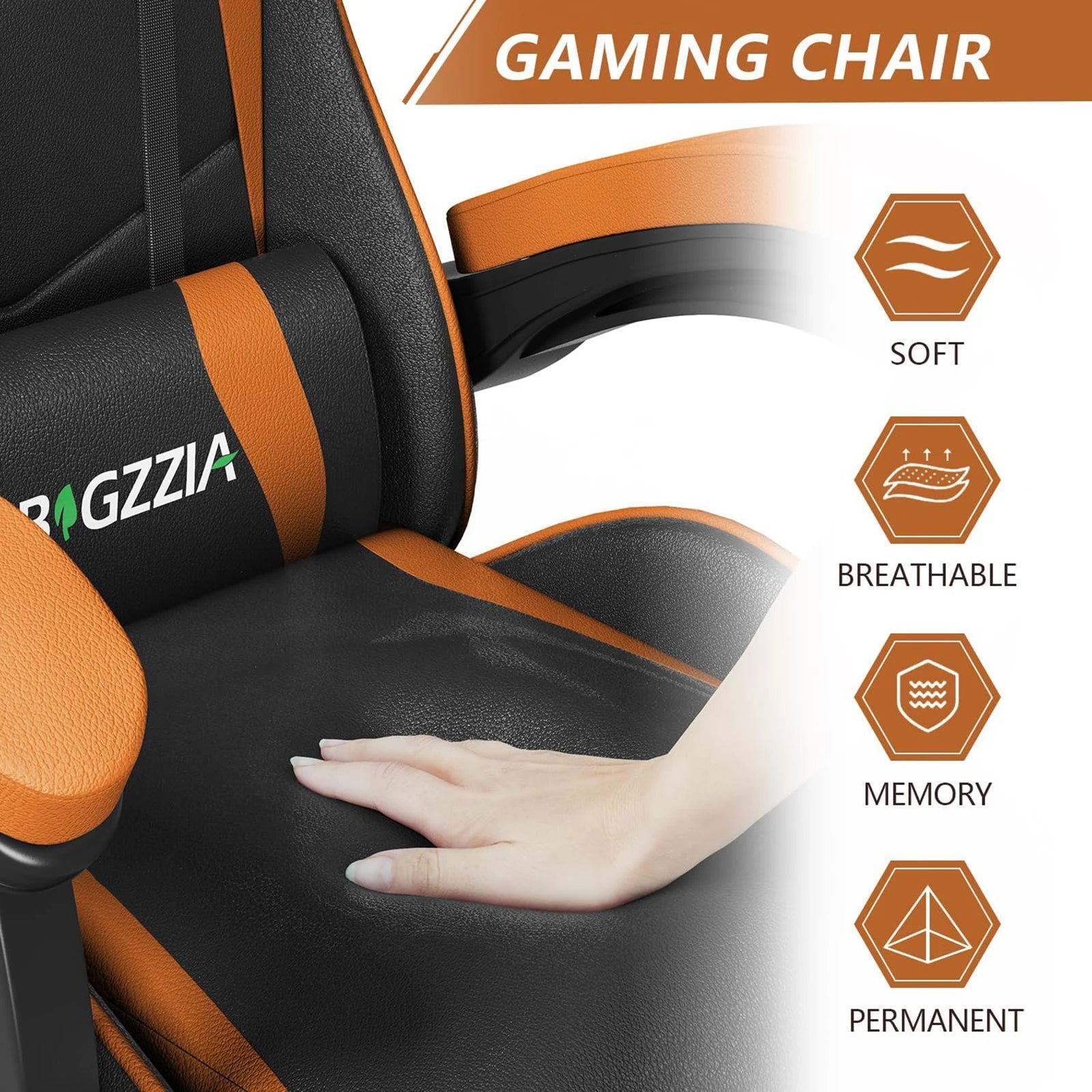 Gaming Chair Office Chair Ergonomic PU Leather Computer Desk Chair with Headrest and Lumbar Support Game Chairs Racing Chair - Ammpoure Wellbeing