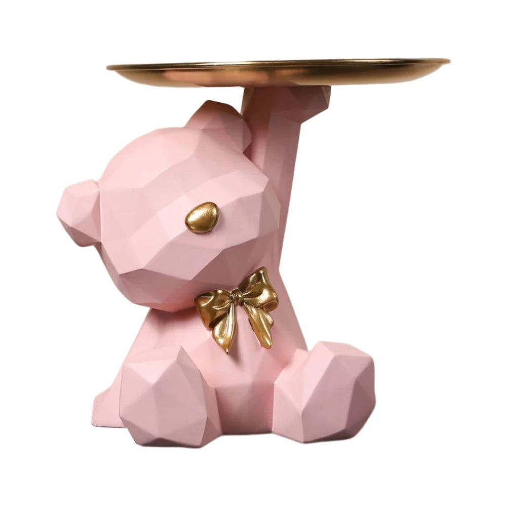 Geometric Bear Key Holder Figurine Entrance Crafts Resin Desk Decoration Candy Sundries Household Supplies for Home Living Room - Ammpoure Wellbeing