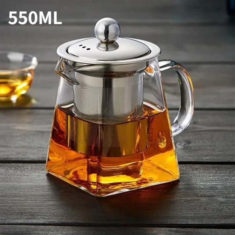 Glass Teapot with Infuser Tea Set Kettle Maker Infusers Jug Teaware Kitchen Dining Bar Home Tea Kit Glass Teapot Samovar - Ammpoure Wellbeing