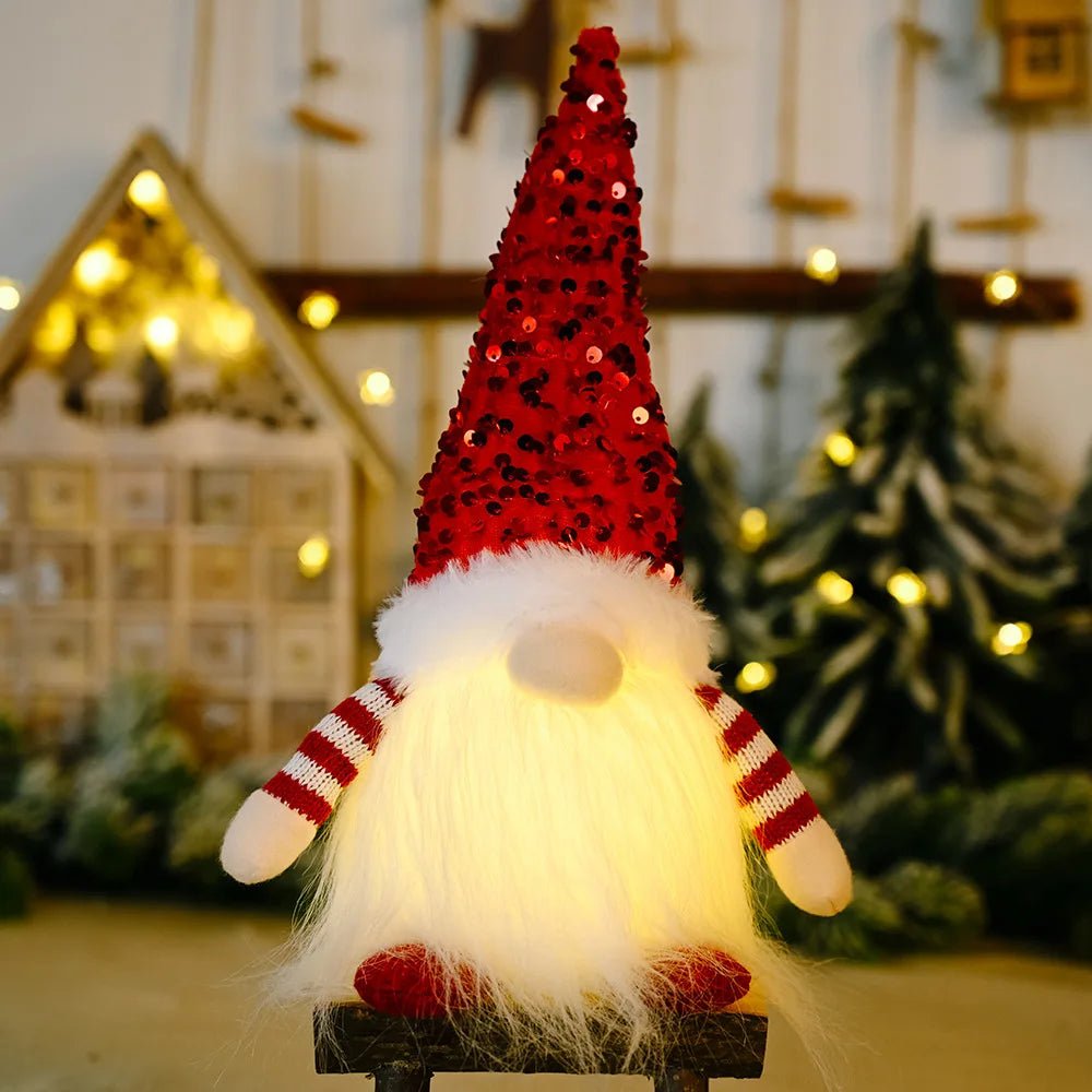 Glowing Gnome Christmas Decorations Faceless Plush Dolls elf Home Ornaments Navidad New Year Gift - Ammpoure Wellbeing