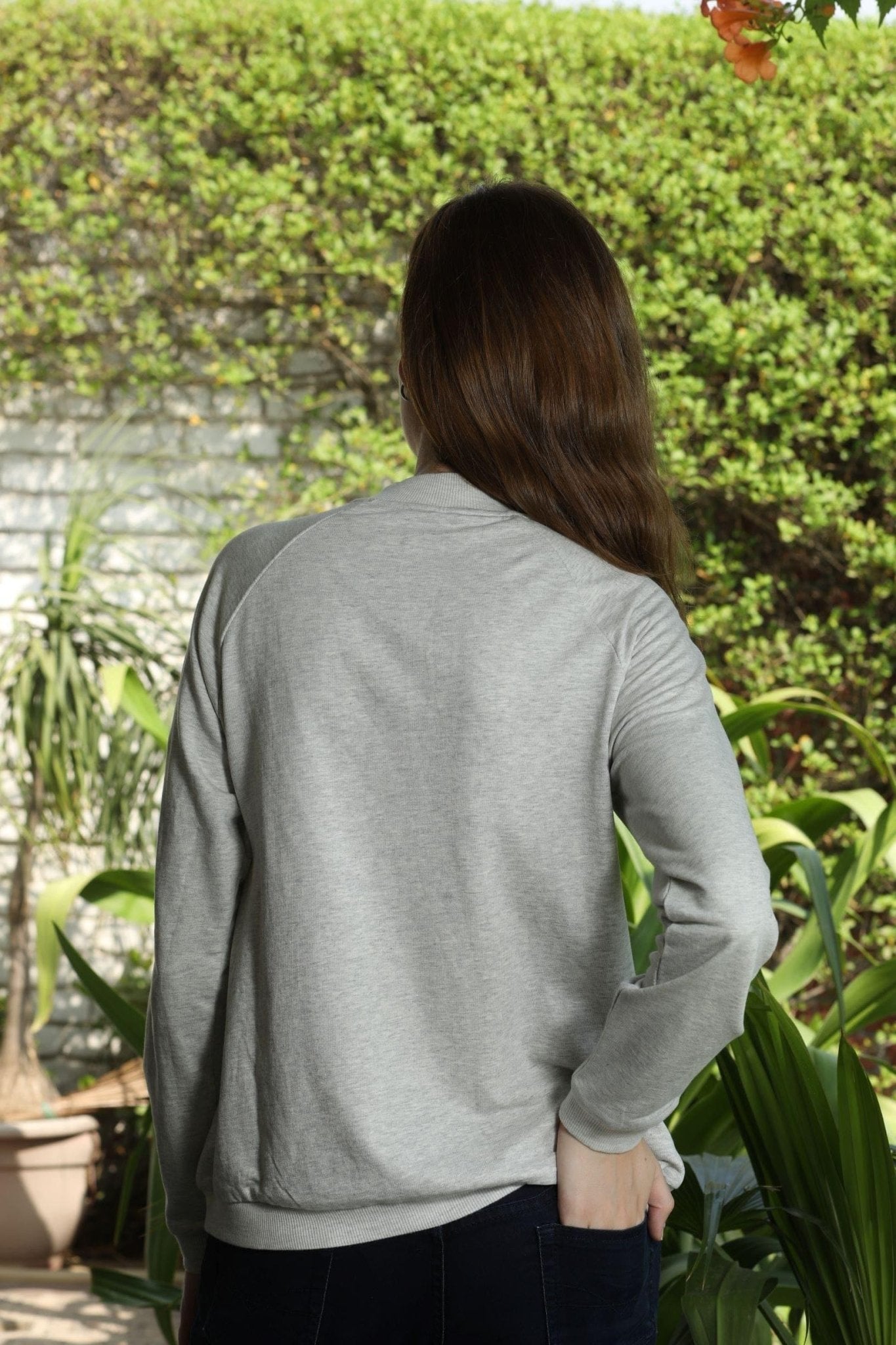Grey Beaded Sweatshirt - Ammpoure Wellbeing