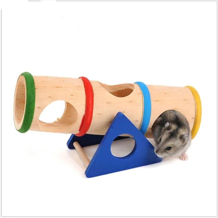 Hamster Toys Wooden Colorful Funny Seesaw Mouse Chinchilla Gerbil Hedgehog Cage House Pet Accessories Articles for Pets - Ammpoure Wellbeing