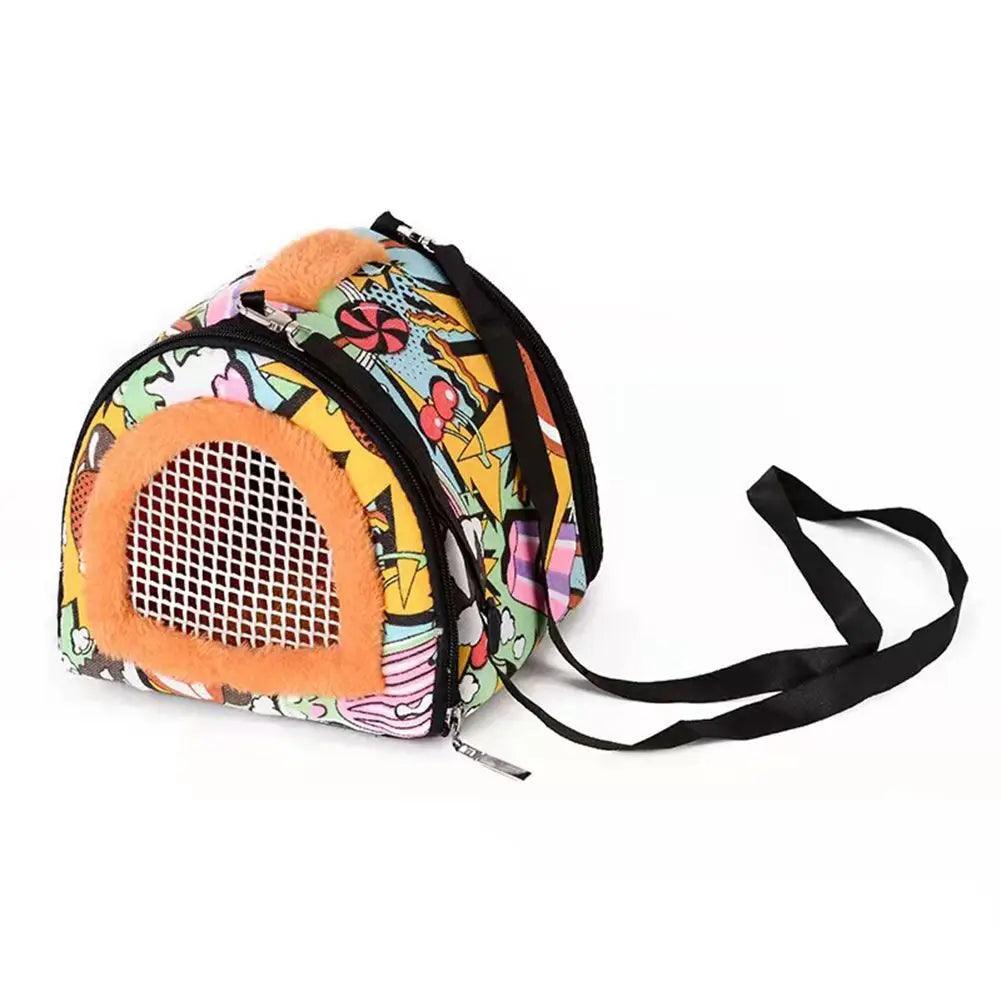 Hamster Travel Carrier Bag Chinchilla Guinea Pig Bunny Breathable Carrier Cage Warm Soft Travel Walking Small Animal Carrier - Ammpoure Wellbeing