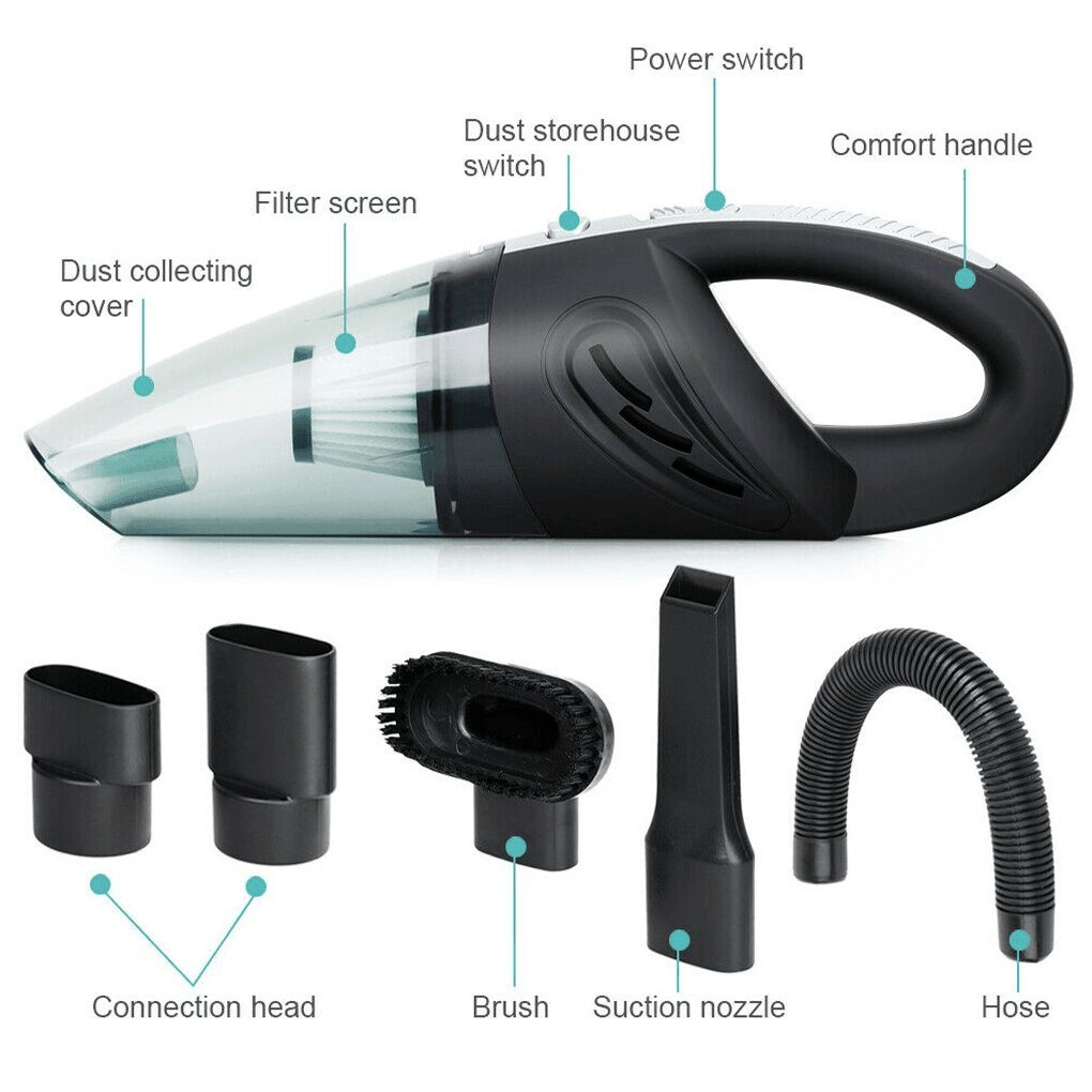 Handheld Cordless Vacuum Cleaner USB (120W 4000PA) for Car, Home, Pet hair and more (Wet/Dry) - Ammpoure Wellbeing