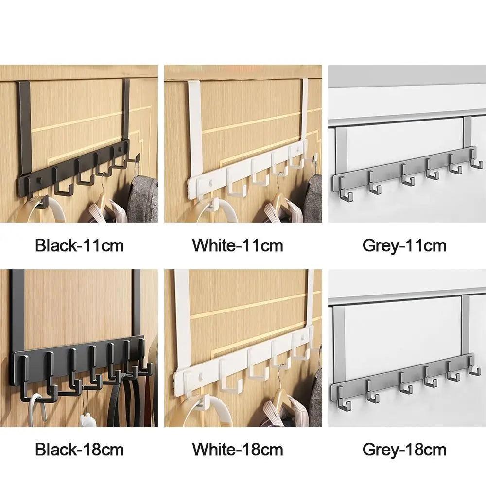 Hooks Over The Door 6 Hooks Clothes Coat Hat Towel Hanger Home Bathroom Organizer Rack Kitchen Accessories Holder - Ammpoure Wellbeing