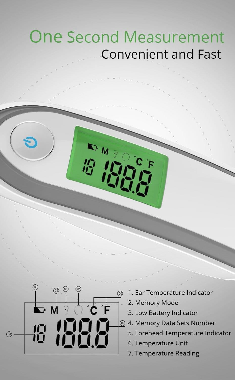 Infrared Fever Digital Thermometer - Baby, Adult - Ammpoure Wellbeing