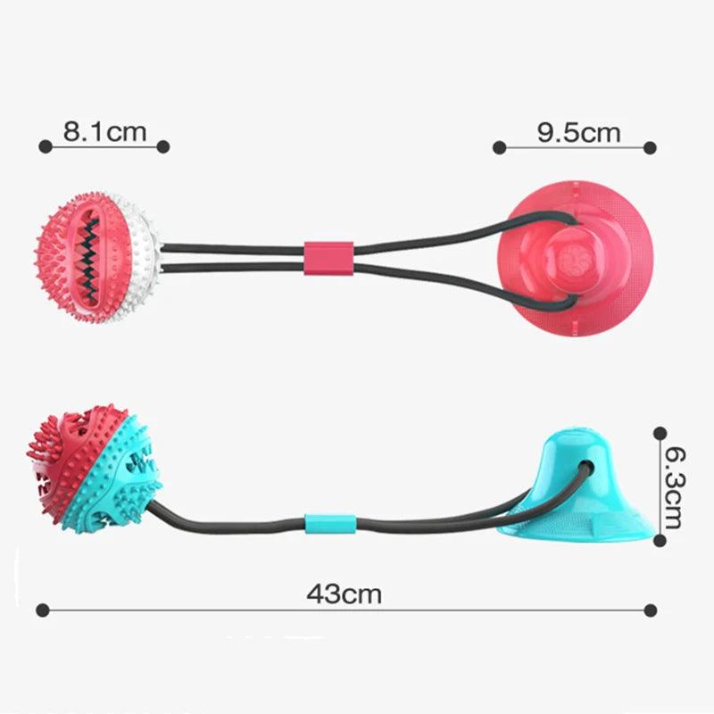 Large Dog Ball Toys Suction Cup Ropes Interactive Leaking Slow Feeder Chew Toy Toothing Clean Big Pet Supplies Pets accessories - Ammpoure Wellbeing