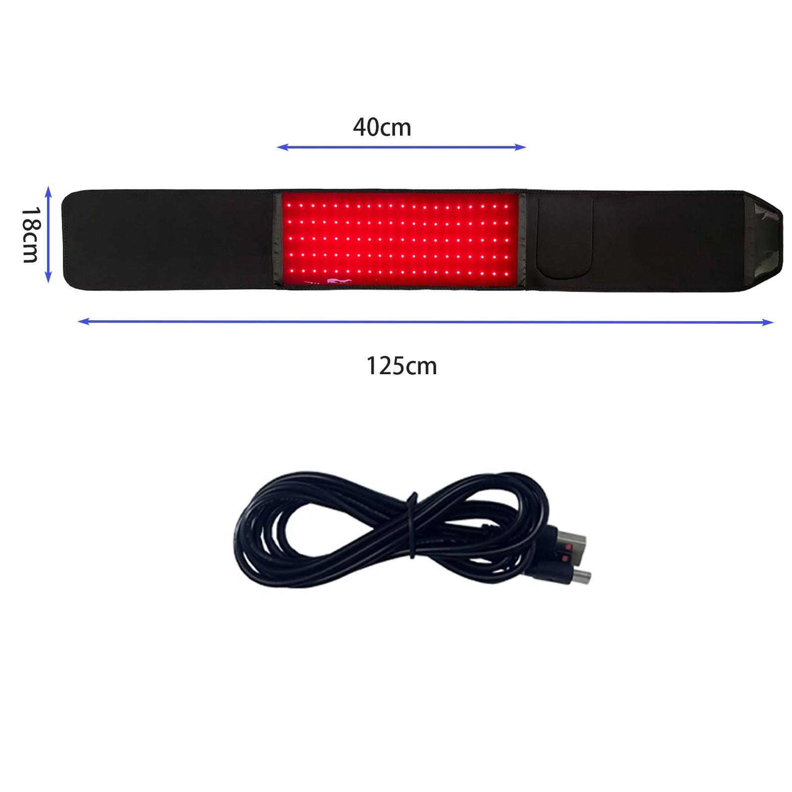 LED Red Light Therapy Belt for Pain Relief 660nm 850nm Red Infrared Light Pad for Waist,Back,Abdomen,Knees,Wrists Joints Muscle - Ammpoure Wellbeing