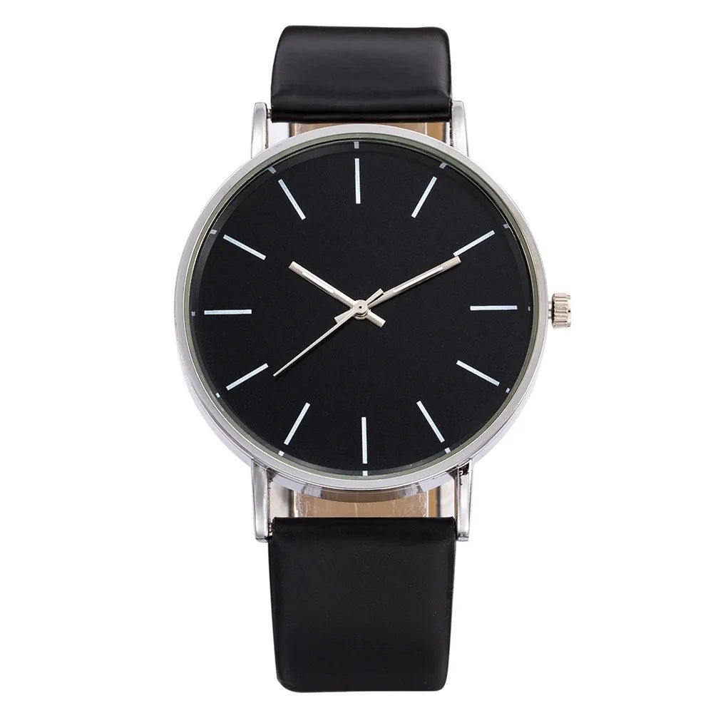 Luxury Brand Men's Watches Fashion Metal Round Dial Analog Quartz Wristwatch for Men Women Leather Band Casual Simple Male Clock - Ammpoure Wellbeing