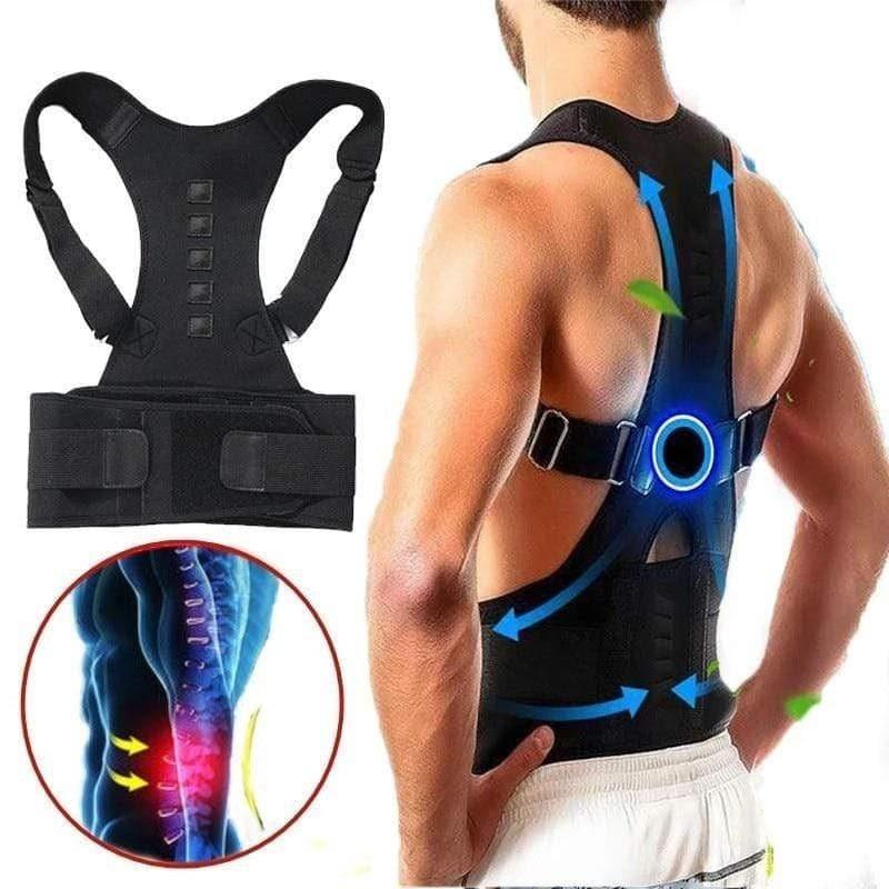 Magnetic Therapy Posture Corrector Brace UK Back Support Belt for Men Women (S - XXL) - Ammpoure Wellbeing