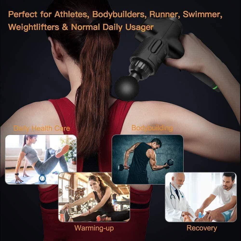 Massage Gun (Deep Muscle Massager) for Pain Relief with LCD Display - Ammpoure Wellbeing