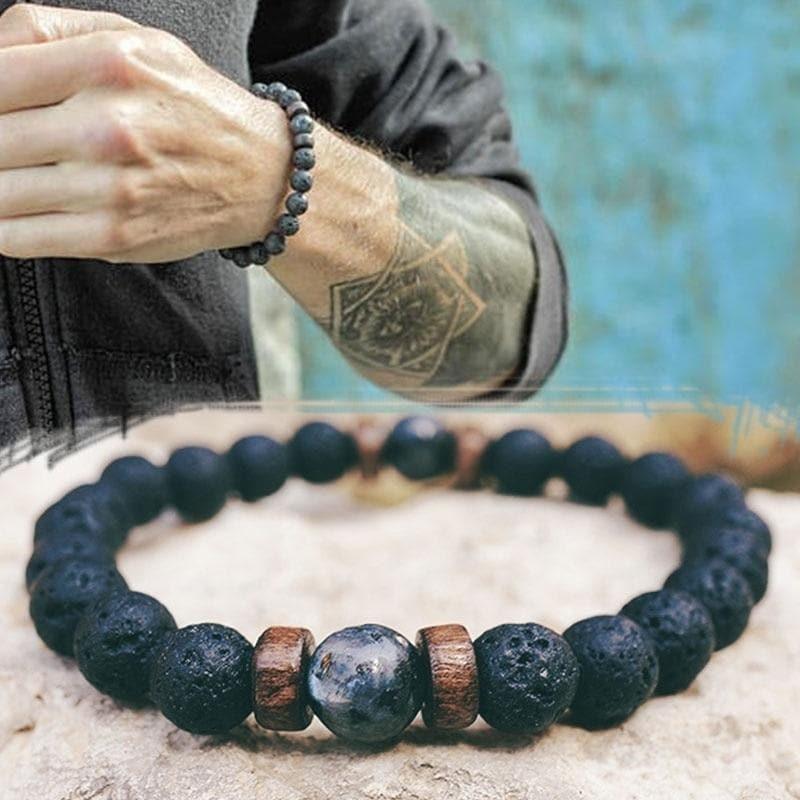 Men Bracelet Natural Moonstone Bead Tibetan Buddha Bracelet - Ammpoure Wellbeing