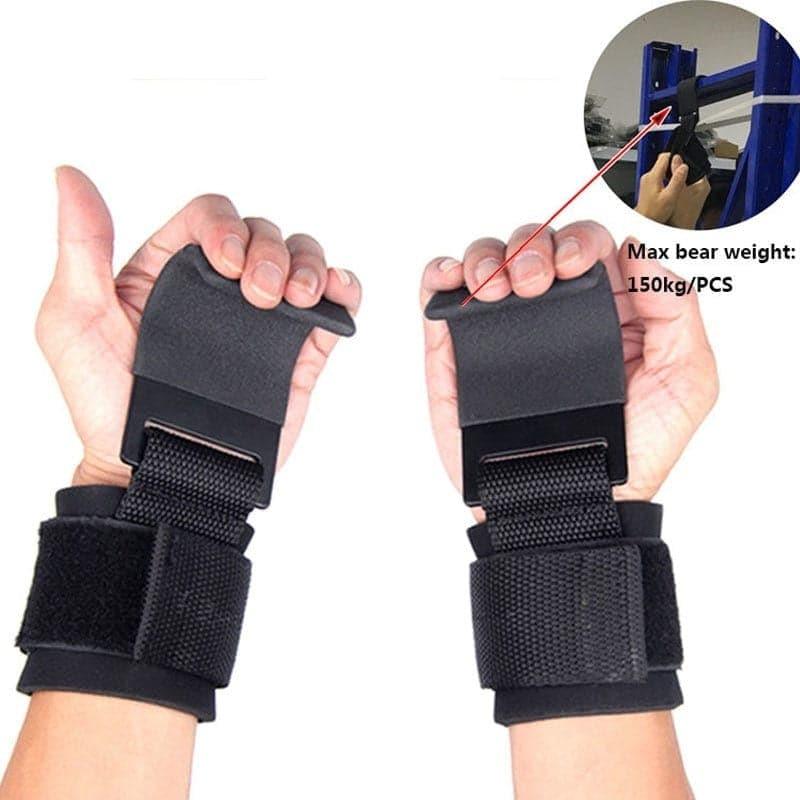 Men Fitness Weight Lifting Hook Gym Fitness Weightlifting Training Grips Straps Wrist Support Weights Power Dumbbell Hook - Ammpoure Wellbeing