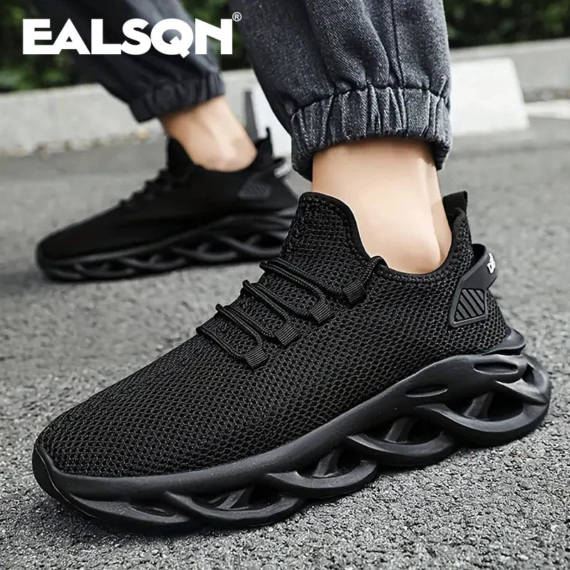 Men Sports Running Black Jogging Shoes Casual Sneakers Brown Outdoor Breathable Mesh Women Light Shock - absorption Black Tennis - Ammpoure Wellbeing