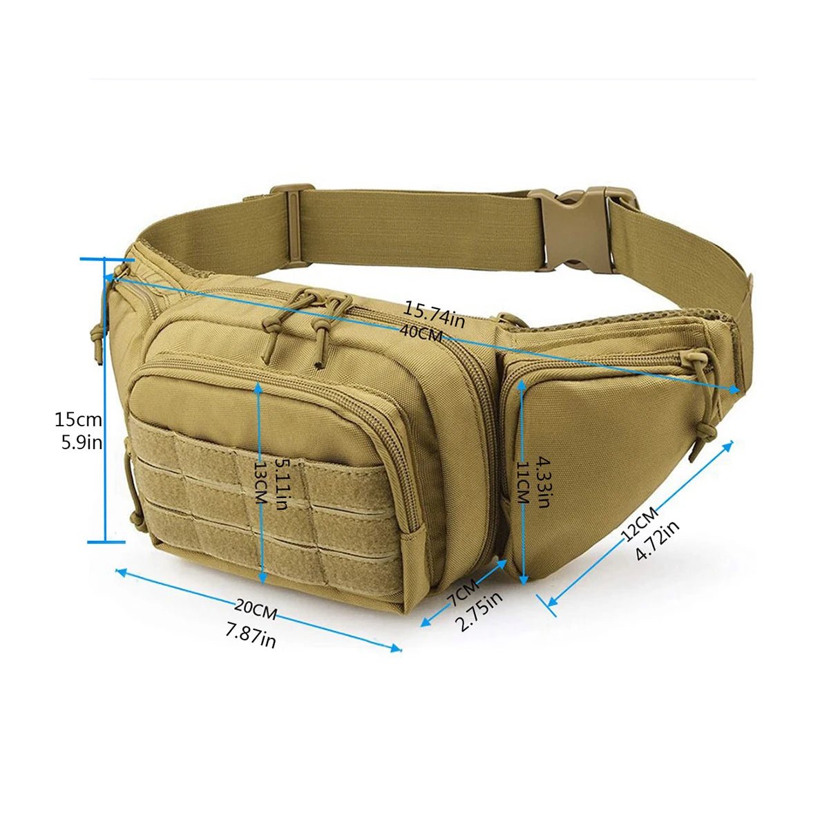 Men Waist Fanny Pack Belt Bag Tactical Military Motorcycle Rider Sports Climb Camping Nylon Male Tool Sling Chest Hip Bum Bag - Ammpoure Wellbeing