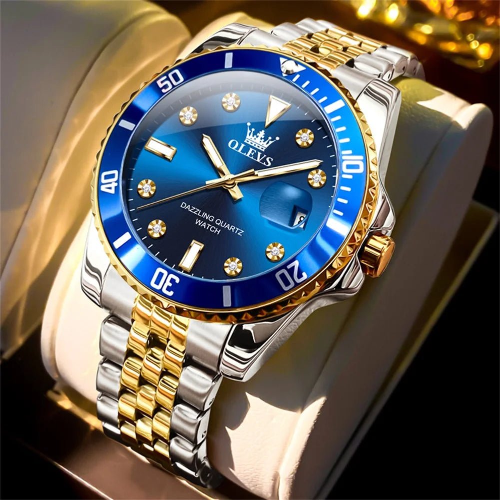 Men's Watches Luxury Brand One - Way Timing Rotation Bezel Analog Original Quartz Watch for Men Fashion Classic Wristwatch - Ammpoure Wellbeing