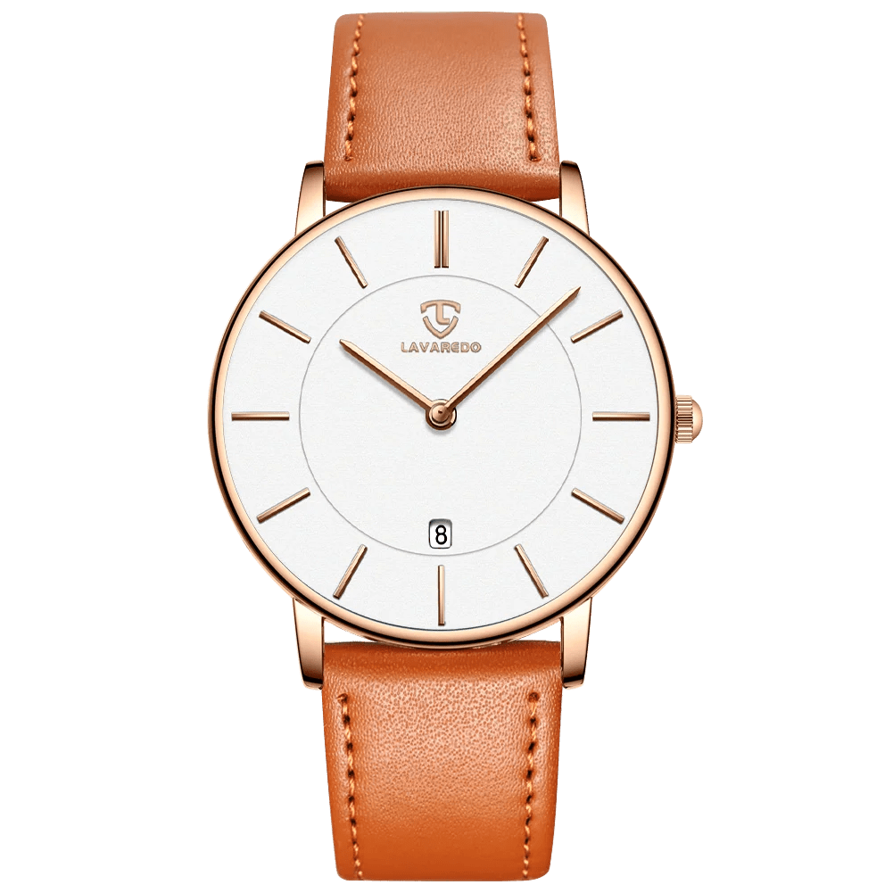 Mens Watches, Minimalist Fashion Simple Wrist Watch for Men Analog Date with Leather Strap - Ammpoure Wellbeing