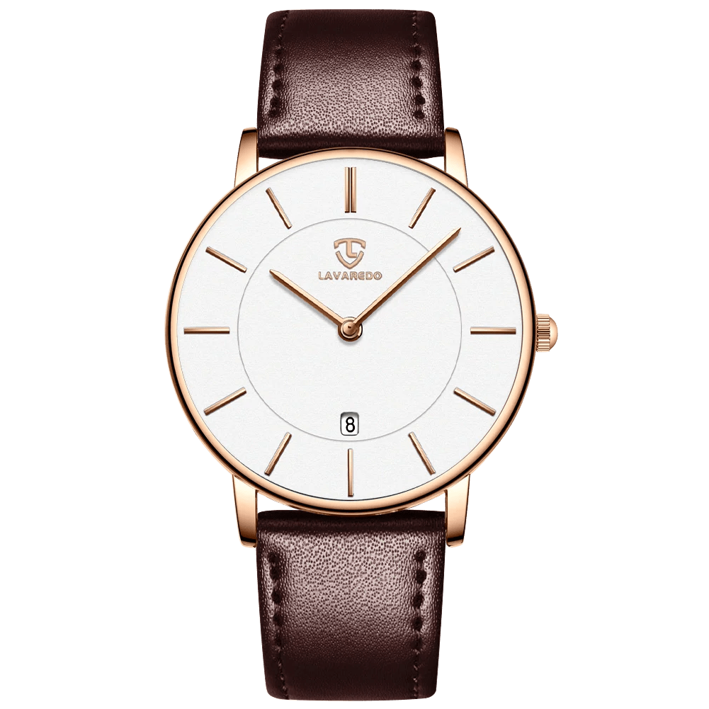 Mens Watches, Minimalist Fashion Simple Wrist Watch for Men Analog Date with Leather Strap - Ammpoure Wellbeing