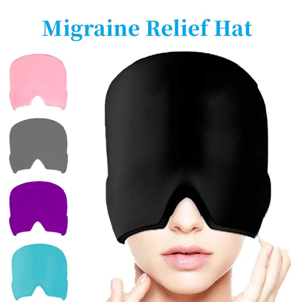 Migraine Relief Hat headache hat Gel Hot Cold Therapy Ice Cap For Relieve Pain Ice Hat Eye Mask - Ammpoure Wellbeing
