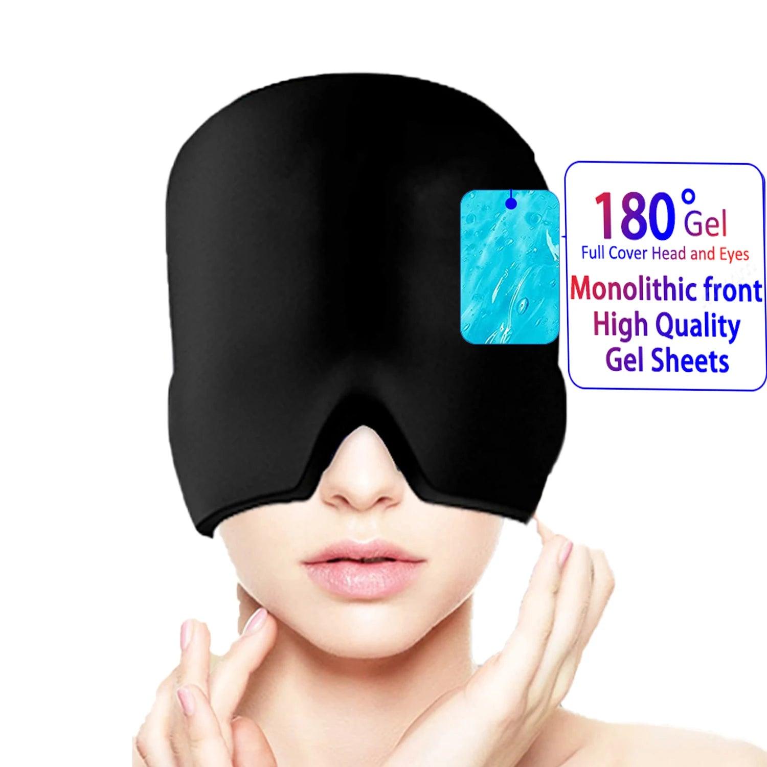 Migraine Relief Hat headache hat Gel Hot Cold Therapy Ice Cap For Relieve Pain Ice Hat Eye Mask - Ammpoure Wellbeing