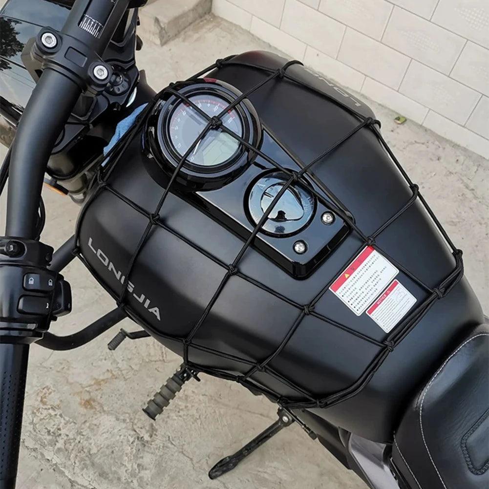 Motorcycle Helmet Storage Suitcase Bag 6 Hook Travel Merchandise Bag Bicycle Pedal Bike Net Fuel Tank Luggage Gear - Ammpoure Wellbeing