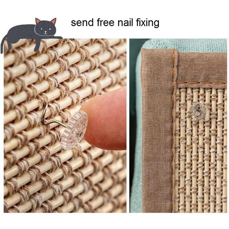 Natural Bamboo Cat Scratcher Sofa Mats Board Cat Scratch for Sharpen Nails Scraper Pet Tree Toys Chair Sofa Furniture Protector - Ammpoure Wellbeing