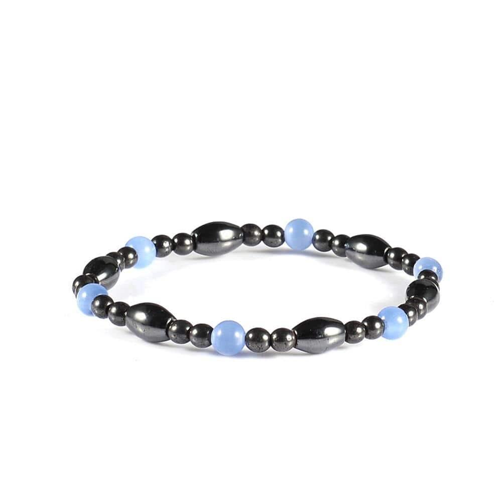 Nature Magnetic Therapy Black Stone Blue Cat Eye Beaded Hematite beads Bracelet biomagnetismo Health Care Weight Loss Bracelet - Ammpoure Wellbeing